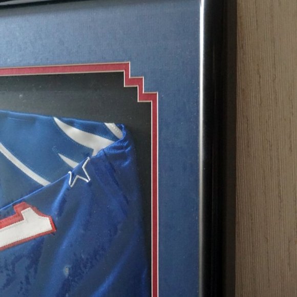 Drew Bledsoe Authentic Signed Navy Blue Pro Style Framed Jersey COA Hologram - Picture 5 of 9